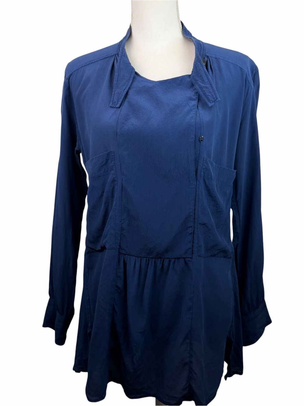Isabel Marant Étoile | Navy Blue Silk Tunic Top